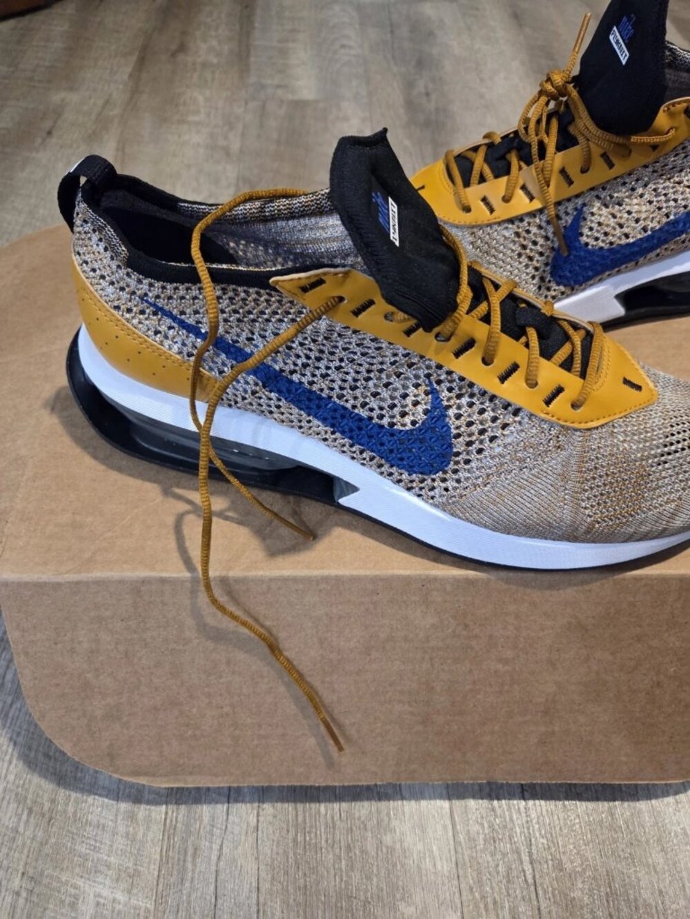 Nike Air Max Flyknit Racer FD2764-700 Elemental Gold Men's 12 New No Box